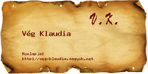 Vég Klaudia névjegykártya