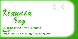 klaudia veg business card