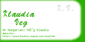 klaudia veg business card